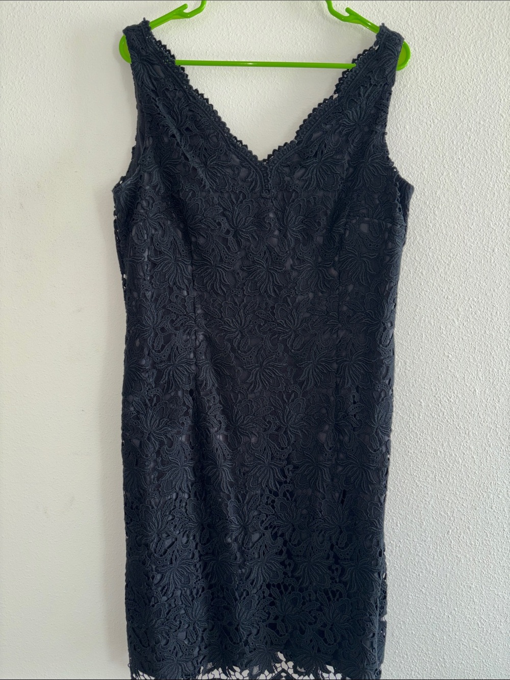 Ann Taylor Black Floral Lace Midi Dress
